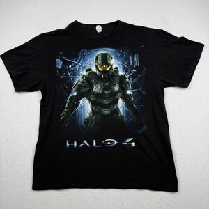 Halo 4 Shirt Mens Large Black Master Chief Graphic Tee Video Game Xbox Promo